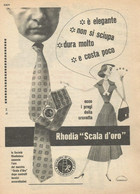#  CRAVATTE SCALA D'ORO RHODIATOCE 1950s Advert Pubblicità Publicitè Reklame Ties Cravates Corbatas Krawatte - Dassen