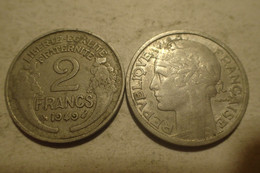 1949 - France - 2 FRANCS, Morlon, IVè République, Aluminium, KM 866a.1, Gad 538b - 2 Francs