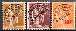 FRANCE 1922/47 - MNG - YT 71, 73, 74 - Préoblitérés - 1893-1947