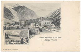 RANDA: Hotel Weisshorn Und Dom Mit Eisenbahn ~1910 - Randa