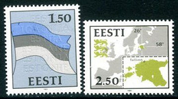 ESTONIA 1991 Flag And Map  MNH / **.  Michel 174-45 - Estland