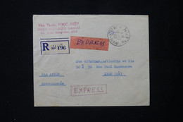 VIETNAM - Enveloppe En Recommandé Et Exprès De Hué Pour La France En 1963, Affranchissement Au Verso - L 82406 - Vietnam