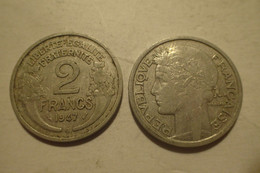 1947 - France - 2 FRANCS, (B), Morlon, IVè République, Aluminium, KM 886 - 2 Francs