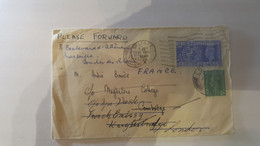 EIRE IRLANDE POUR LONDRES 1948 AVEC FORWARD MARSEILLE FRANCE - Briefe U. Dokumente