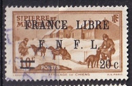 SPM - 20 C. Sur 10 C. Surchargé FRANCE LIBRE FNFL Oblitéré - Used Stamps