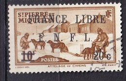 SPM - 20 C. Sur 10 C. Surchargé FRANCE LIBRE FNFL Oblitéré - Used Stamps
