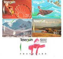 New Zealand - 5 Cards Set - Landscape Mountain - Christmas 1990 - Basketball Sports - Maori - New Zealand