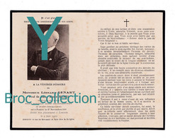 Fosse-la-Ville, Strépy-Bracquegnies, Louvain, Mémento Léonard Genart, 9/06/1922 Veuf Marie HENRI, Directeur Charbonnages - Devotion Images