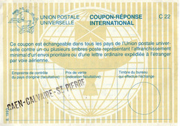 FRANCE : COUPON REPONSE INTERNATIONAL - OBLITÉRATION : CAEN - CALVAIRE - St. PIERRE - 1980 (ag279) - Cupón-respuesta