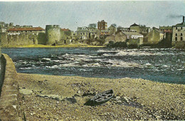 THE RIVER  SHANNON AND KING JOHN'S CASTLE AT LIMERICK CITY - IRELAND - Limerick