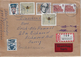 Germany 1992  R-Brief, 7993 Kressbronn, Mi.1347,1398,1562,1545,1584 - R- Und V-Zettel