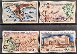 A.O.F. 1958 - 4 Timbres Ex Bloc 1 (Centenaire De Dakar) - Canceled - Oblitérés