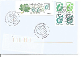 La Lettre Verte Marianne Besançon 08 09 2011 Avec Lisa - Cachets Provisoires