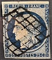 FRANCE 1850 - Canceled (oblitération Grille) - YT 4a - 25c - 1849-1850 Ceres