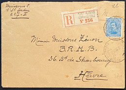 Belgique Lettre Recommandée SM Obl " Postes Militaires Belgique " 8 Bis Gratté RR Pour Le Havre Au Dos Ste Adresse !! RR - Belgisch Leger