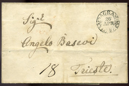 AGRAM 1847. Bélyeg Előtti Levél Trisetbe Küldve  /  AGRAM 1847 Pre-stamp Letter To Trieste - ...-1867 Voorfilatelie