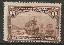 Canada 1908 Sc 103 Mi 91 Yt 92 MH* Some Disturbed Gum - Unused Stamps