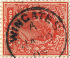 GB  - KEVII - 1909 (Jan 30) - " WINGATES " (Lancashire) Thimble CDS On SG219 - Used Stamps