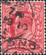 GB - KEVII - 1910 SG219 1d Scarlet Used LONDON EC 1d Late Fee Hooded CDS - Oblitérés