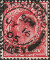 GB  KEVII - 1905 - SG219 1d Scarlet Cancelled CDS Of " RICHMOND - SURREY - " - Gebraucht