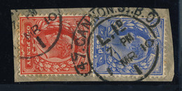 GB - KEVII 1910 SG 220/230 "47. CANNON.St. B.O" L.1D LATE FEE HOODED CDS /FRAGM. - Used Stamps