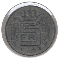 LEOPOLD III * 5 Frank 1943 Frans * Prachtig * Nr 10204 - 5 Francs