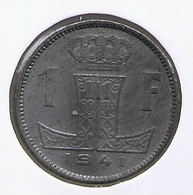 LEOPOLD III * 1 Frank 1941 Frans/vlaams * Z.Fraai / Prachtig * Nr 10211 - 1 Franc