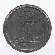 LEOPOLD III * 1 Frank 1942 Frans/vlaams * Z.Fraai / Prachtig * Nr 10212 - 1 Franc