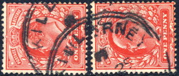 KEVII 2xSG219 1d Scarlet Used "KILLARNEY" (Co. Kerry, Ireland) Rubber CDS - Used Stamps