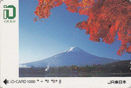 Carte Prépayée JAPON - Paysage De Montagne - VOLCAN Mont FUJI -  Mountain Vulcan -  JAPAN Prepaid JR IO Card - 348 - Volcanos