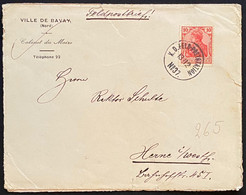 Belgique Lettre De La Mairie De Bavay Obl Timbre Allemand Cachet Feldpoststation N°37 Vers L'Allemagne Pas Courant ! - Armée Belge