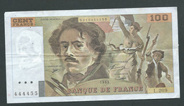 FRANCE  Billet  - 100 Francs "Delacroix" 1993   444455 L.209  ( Dans L'etat )  LAURA5701 - 100 F 1978-1995 ''Delacroix''