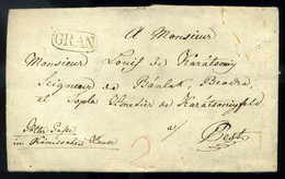 ESZTERGOM Portós Levél Tartalommal "GRAN" Pest  /  Unpaid Letter Cont. - ...-1867 Préphilatélie