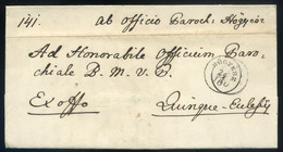 HŐGYÉSZ 1857. Szép Ex Off Levél, Tartalommal, Gyenis Károly Plébános  /  1857 Nice Ex Off Letter, Cont. Vicar Károly Gye - ...-1867 Voorfilatelie