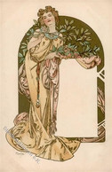 Mucha, Alfons Lady In Gold Dress With Gilt Arch In Background I-II - Mucha, Alphonse