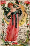 Jugendstil Frau Schmetterling 1902 I-II (fleckig) Art Nouveau - Non Classés