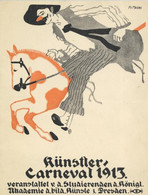 Kunstgeschichte Dresden Künstler Carneval 1913 Einladung Sign.Meister, Fr. II - Ohne Zuordnung
