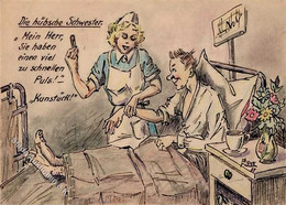 Handgemalt Krankenschwester Sign. Liske, P.  Künstlerkarte I-II Peint à La Main - Andere & Zonder Classificatie