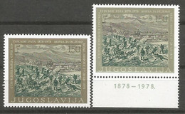 Yugoslavia,100 Years Of Serbian Turkish War 1978.,with And Without Gold Phase,MNH - Neufs
