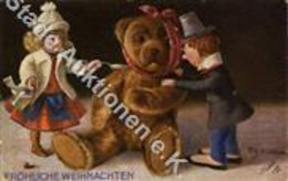 Teddy Puppen Weihnachten Sign. Hildebrand, Fritz Künstlerkarte I-II Noel - Games & Toys