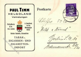 HELGOLAND - Werbekarte D. TABAK- ZIGARREN- U. ZIGARETTEN-IMPORT Paul TIMM I-II - Reclame