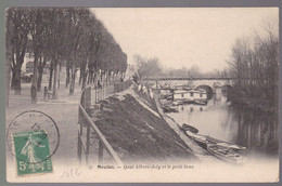 Delcampe - CPA :    Meulan :    Quai Albert-Joly Et  Petit Bras   Carte écrite 1907 - Meulan