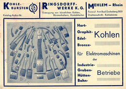 MEHLEM,Rhein - Beleuchtungskohlen-Werke RINFSDORFF Mit Franco-o 1937 I-II - Werbepostkarten