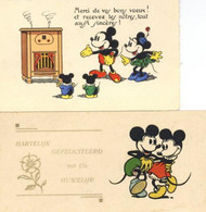 Walt Disney Micky Maus Lot Mit 3 Glückwunschkärtchen I-II (1x Doppelt) - Altri & Non Classificati