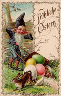 Zwerg Hase Ostern  Prägedruck 1906 I-II Paques Lutin - Contes, Fables & Légendes