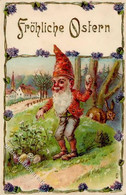 Zwerg Hase Ostern  Prägedruck 1907 I-II Paques Lutin - Contes, Fables & Légendes