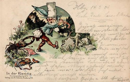 Zwerg Hirschkäfer Lithographie 1901 I-II Lutin - Contes, Fables & Légendes