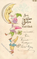 Zwerg Mond Personifiziert Neujahr Prägedruck 1901 I-II Bonne Annee Lutin - Contes, Fables & Légendes