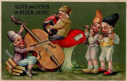 Zwerg Musikanten Prägedruck 1909 I-II Lutin - Contes, Fables & Légendes