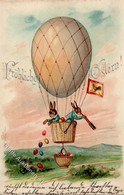 Osterei Ballon Hasen Personifiziert 1903 I-II - Pascua